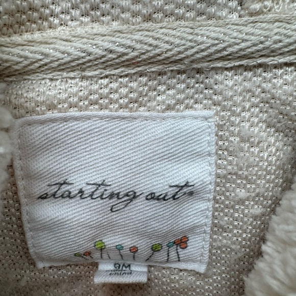 Cozy baby Cream Knit Hoodie Ivory sherpa Jacket Cardigan – Size 9 Months - Picture 5 of 9